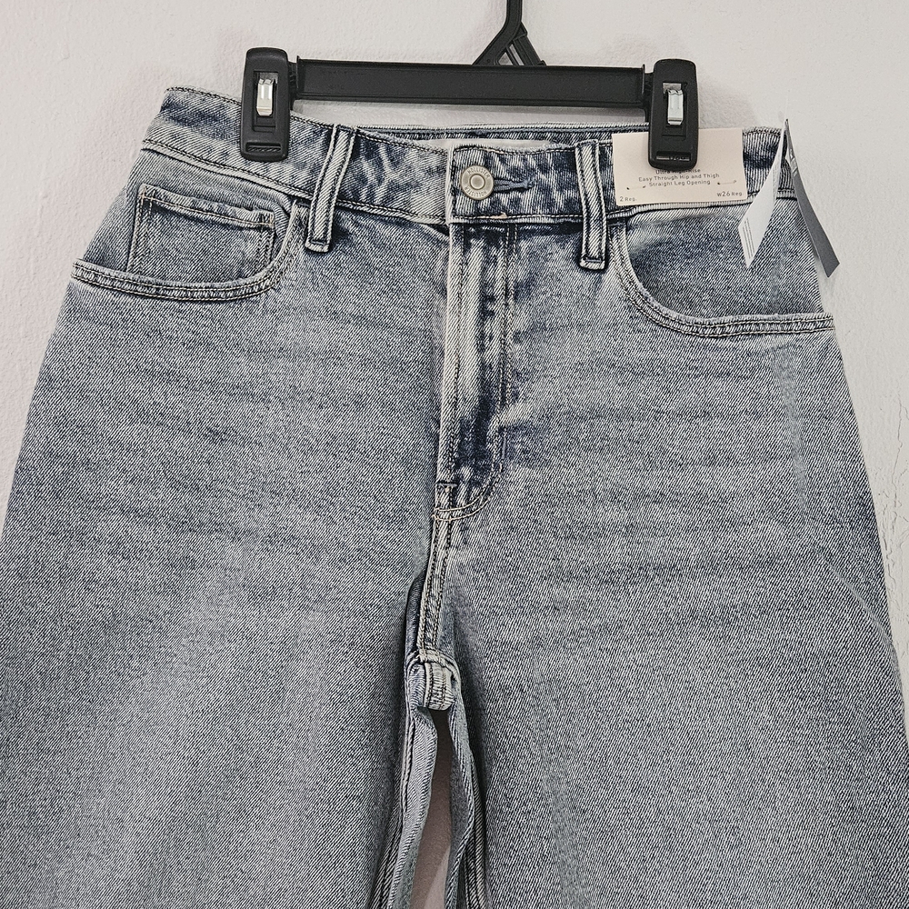 Hollister Straight Leg Opening Baggy Women Jeans Size 26 2r Dad Ultra High Rise - Picture 5 of 14
